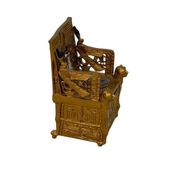 Trinket Box Chair Throne of Paraonic King Tutankhamun - Picture 5 of 8
